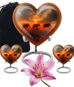 10-inch elephant family heart design funeral urn for mom, customizable, includes velvet pouch for ashes