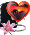 Elephant Family Medium Size Urn Funeral, Ashes Urn