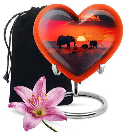 Personalized Elephant Keepsake Urn for Human Ashes - 10-inch, 200 cu in - Yatskia