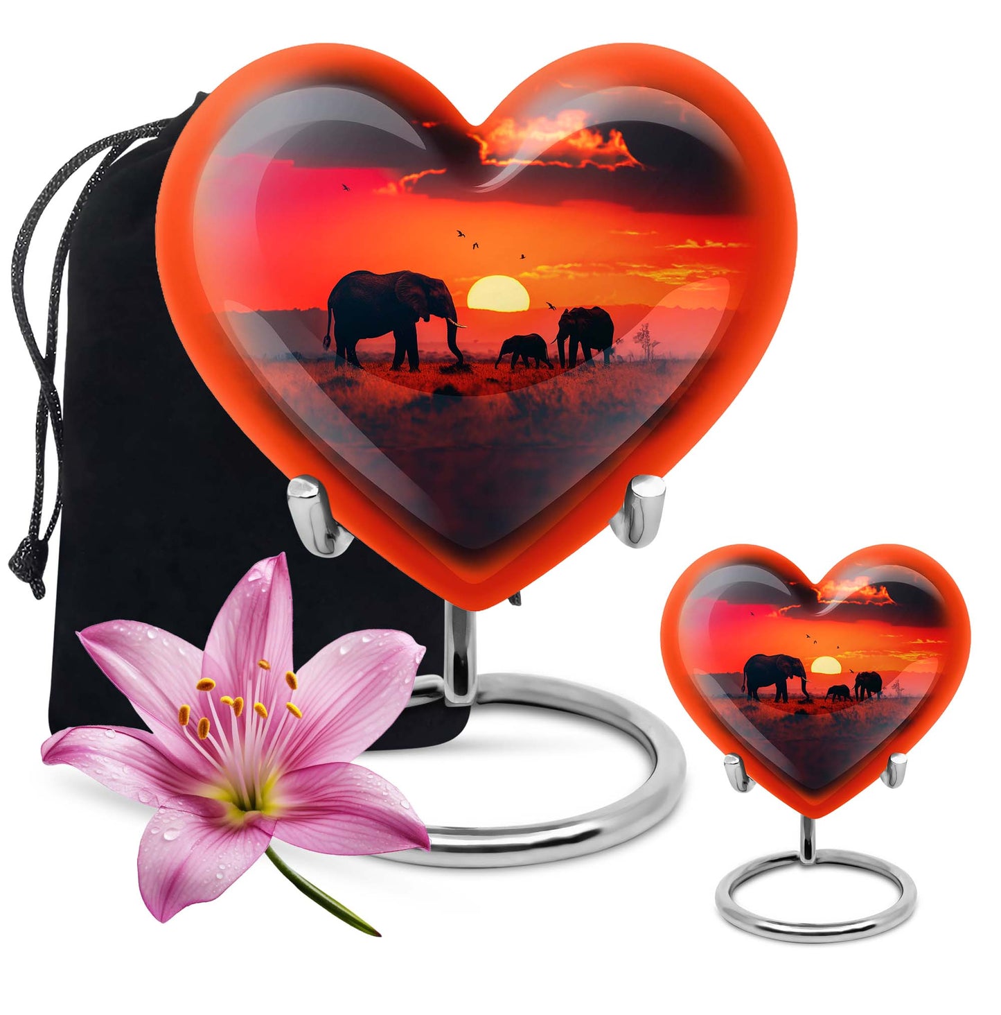 Personalized Elephant Keepsake Urn for Human Ashes - 10-inch, 200 cu in - Yatskia