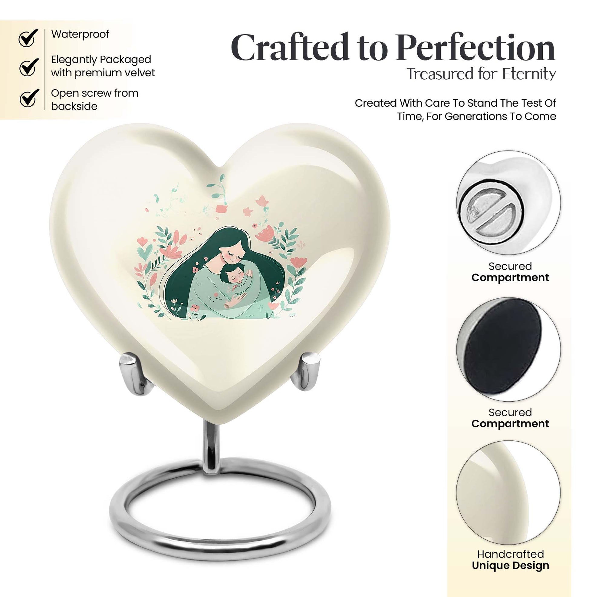 Heart design mother urn