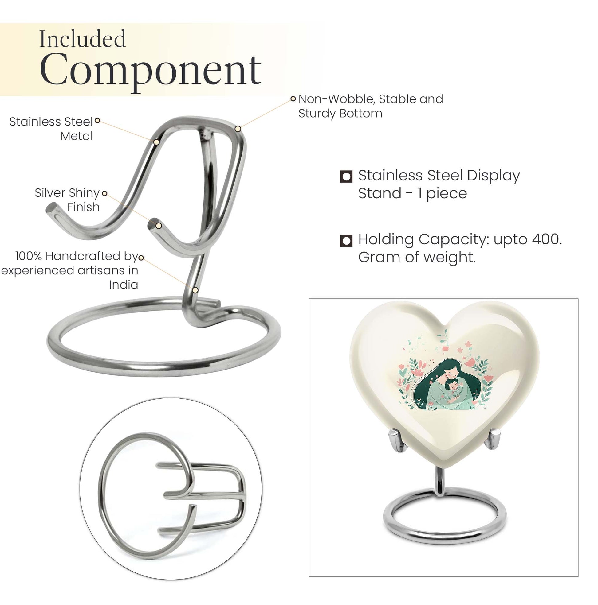 Heart design mother urn