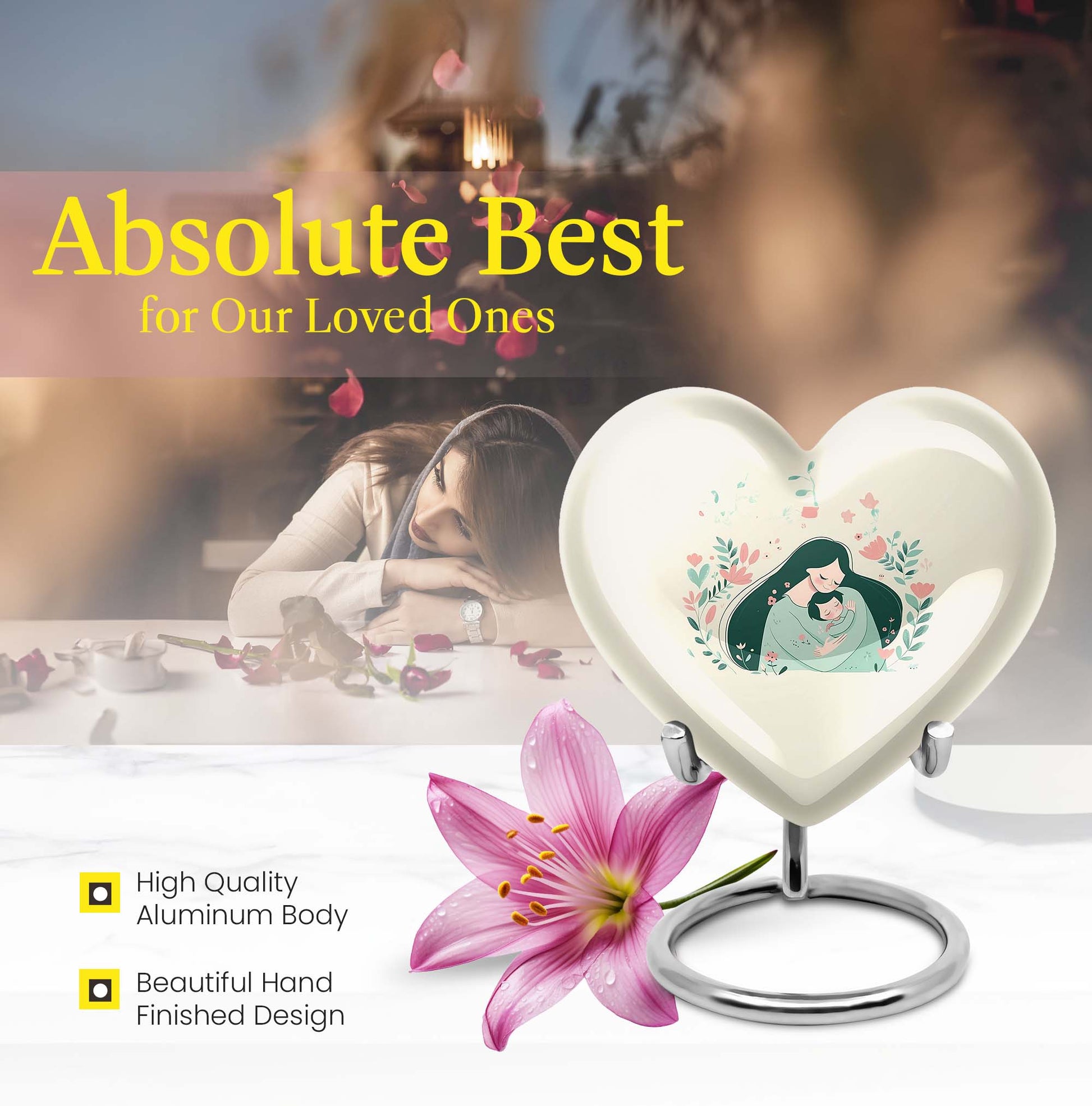 Heart design mother urn