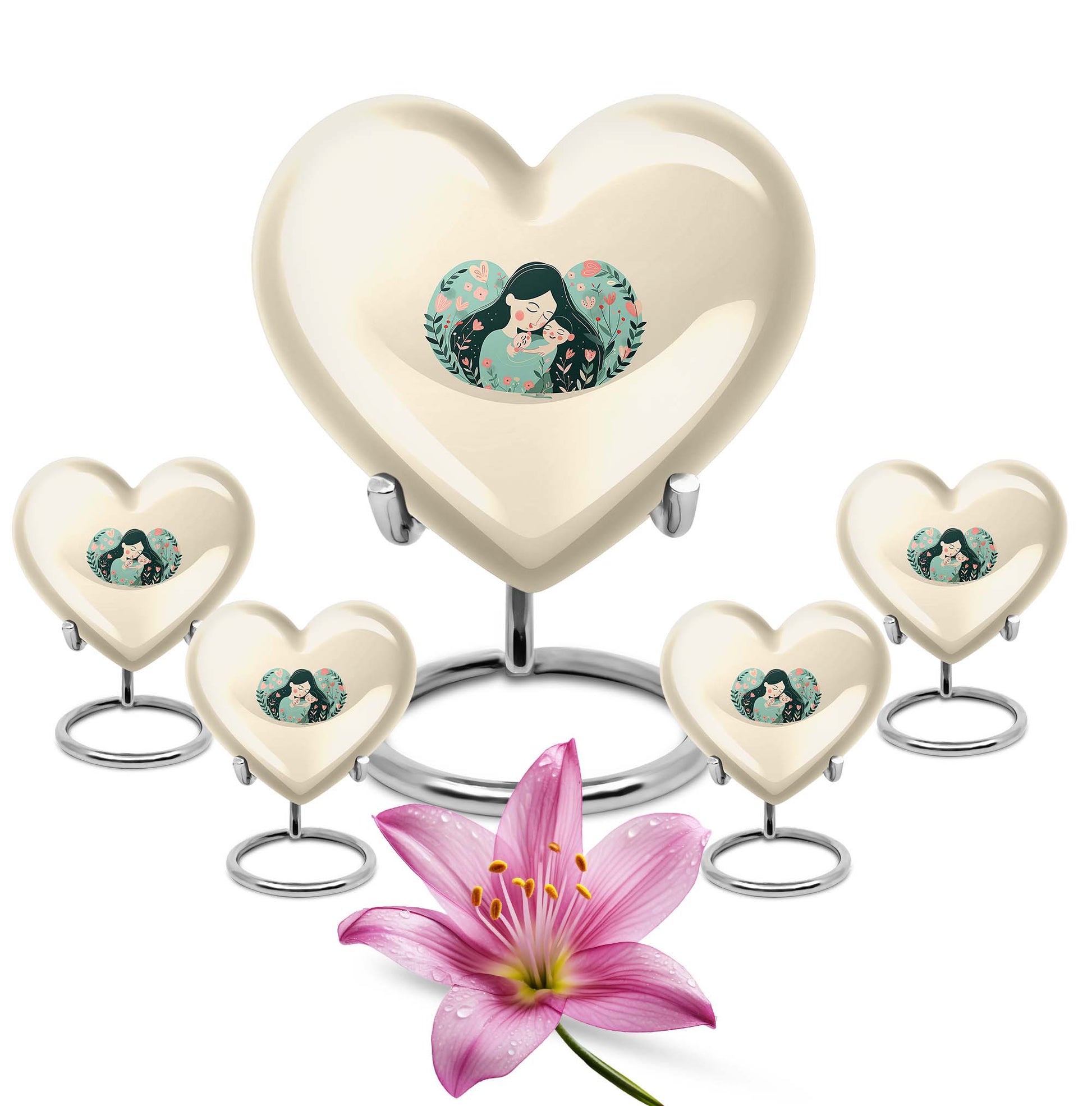 heart-shaped mother urn for adult ashes