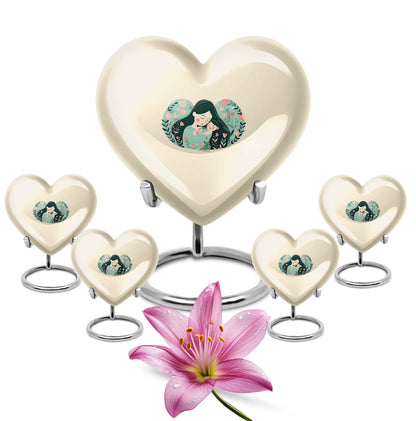  heart-shaped mother urn for adult ashes