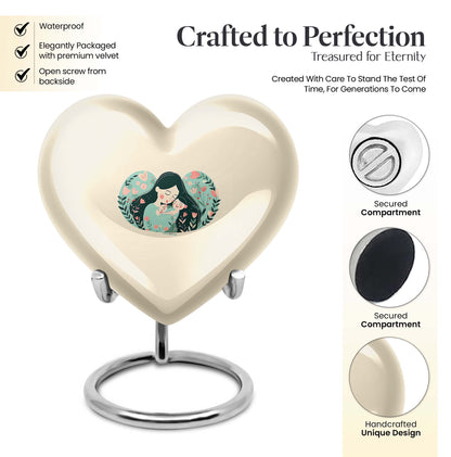  heart-shaped mother urn for adult ashes