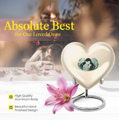 heart-shaped mother urn for adult ashes