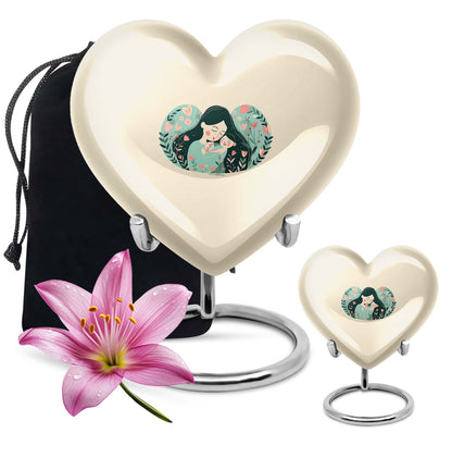  heart-shaped mother urn for adult ashes