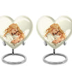 heart-shaped memorial urn for mother's ashes