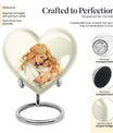 heart-shaped memorial urn for mother's ashes