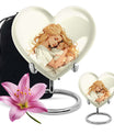 heart-shaped memorial urn for mother's ashes