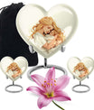 heart-shaped memorial urn for mother's ashes