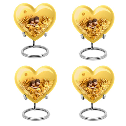 heart-shaped burial urn for mom's ashes.