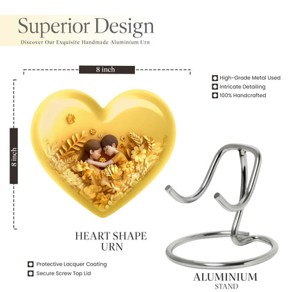 heart-shaped burial urn for mom's ashes.
