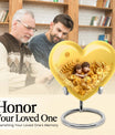 heart-shaped burial urn for mom's ashes.