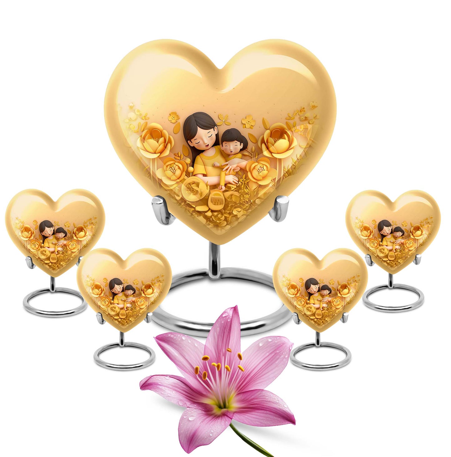 heart-shaped mother urn