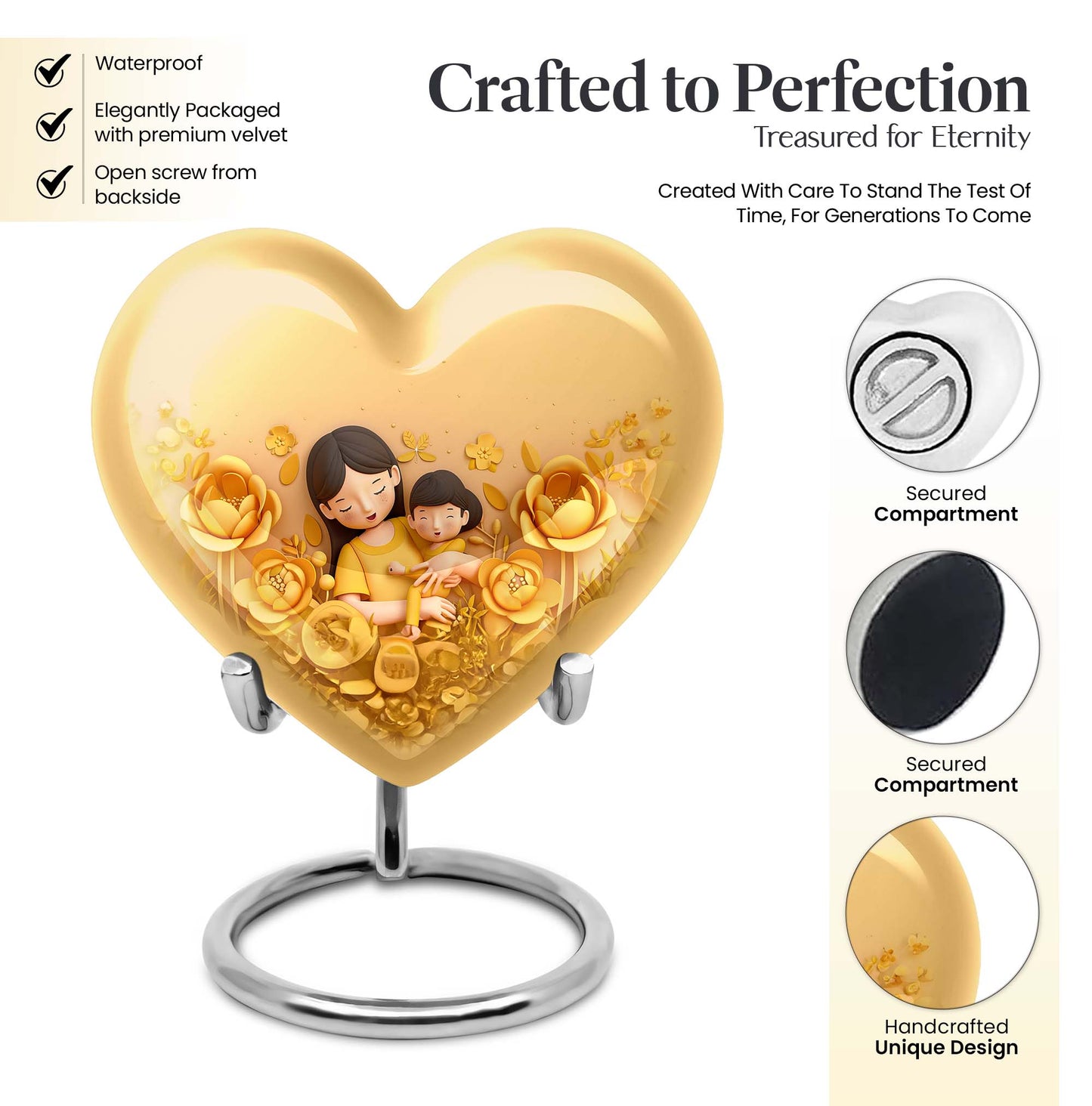 heart-shaped mother urn