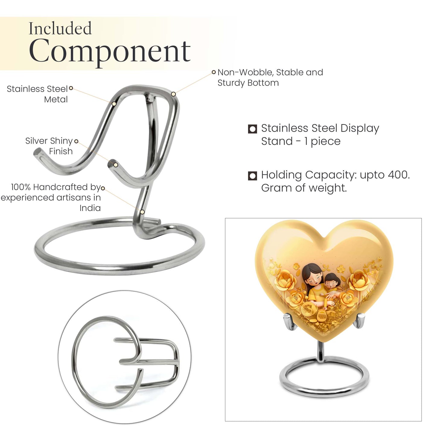 heart-shaped mother urn