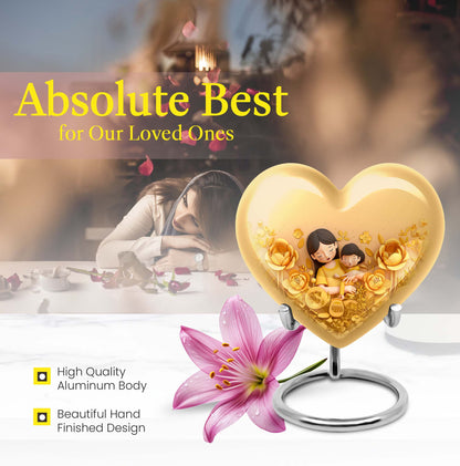 heart-shaped mother urn