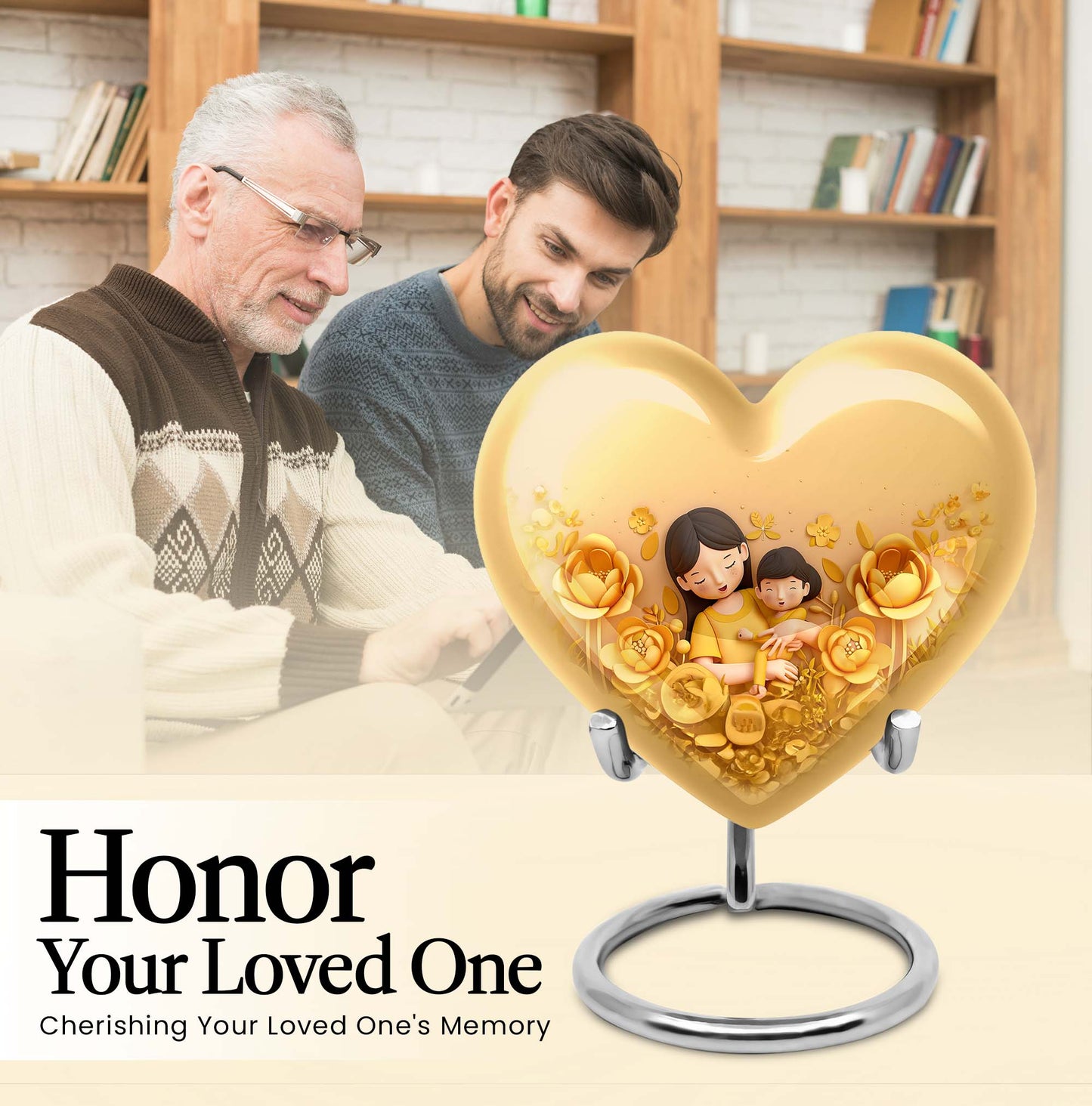heart-shaped mother urn