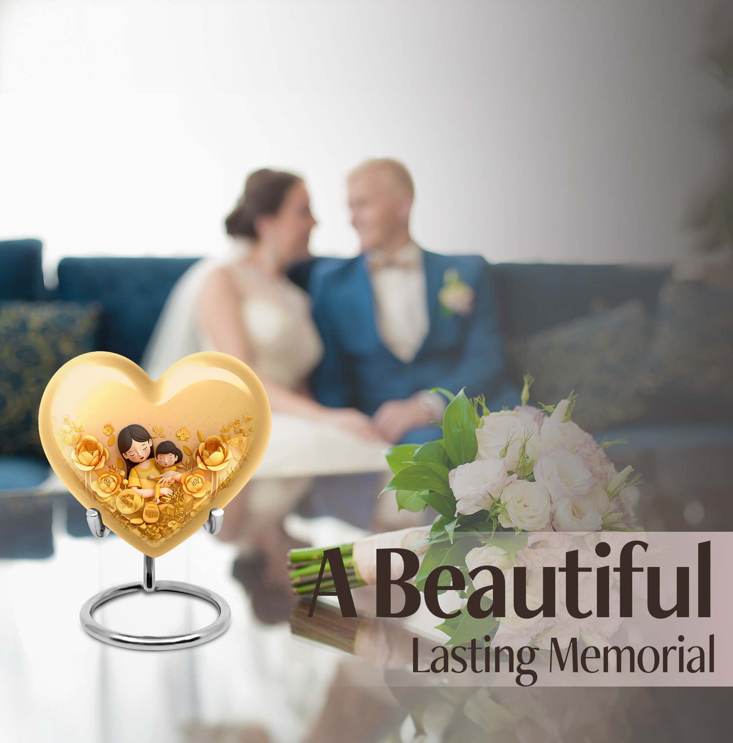 heart-shaped mother urn