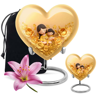 heart-shaped mother urn