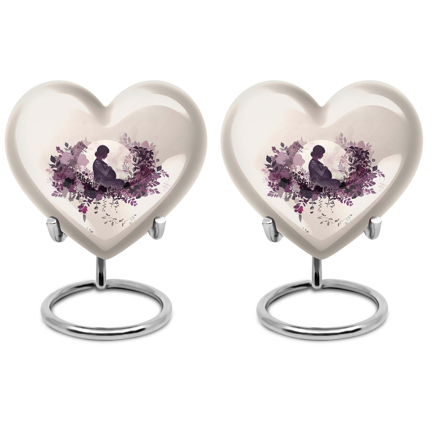 10-inch heart-shaped mother urn, large aluminium cremation urn for men, customizable with engraving