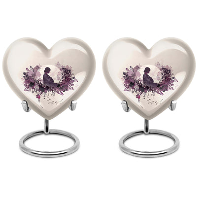 10-inch heart-shaped mother urn, large aluminium cremation urn for men, customizable with engraving