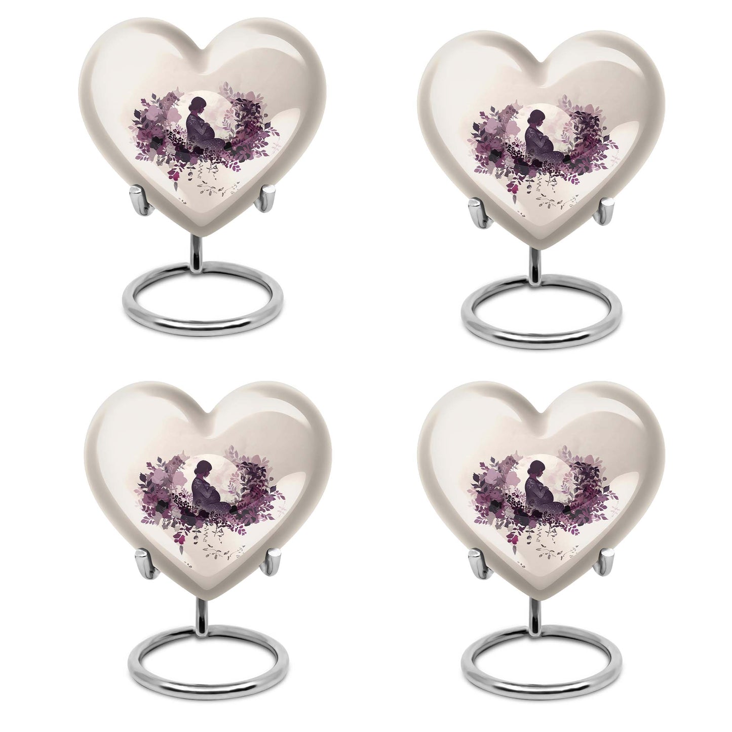 10-inch heart-shaped mother urn, large aluminium cremation urn for men, customizable with engraving