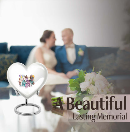 10-inch aluminium heart-shaped mother urn for adult human ashes, customizable with engraved names