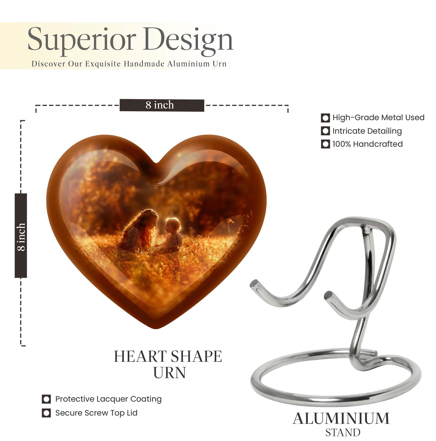 heart-shaped mother urn