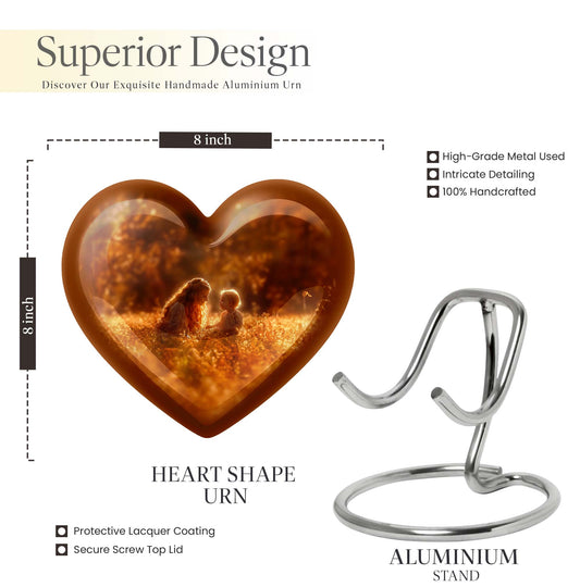 heart-shaped mother urn