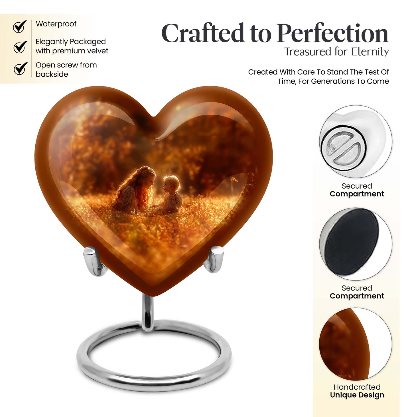heart-shaped mother urn