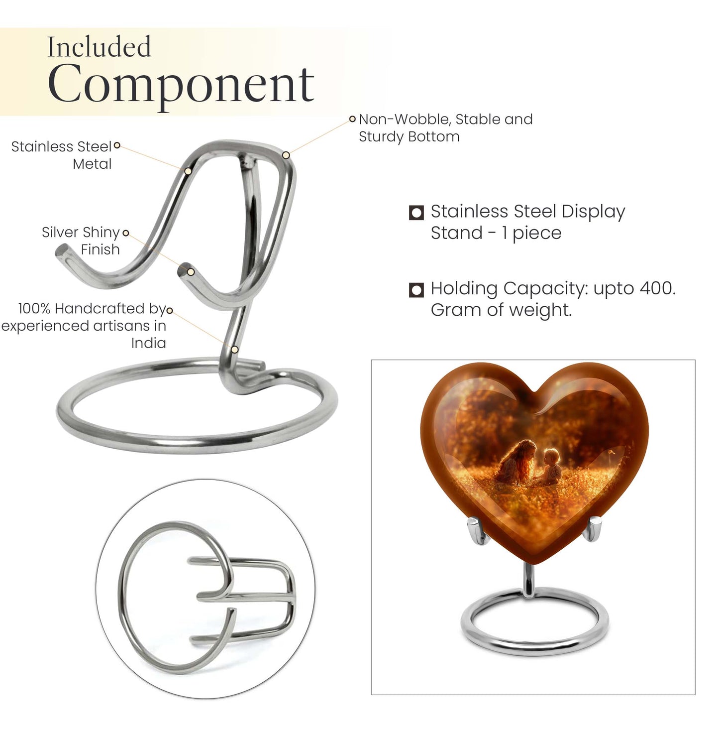 heart-shaped mother urn