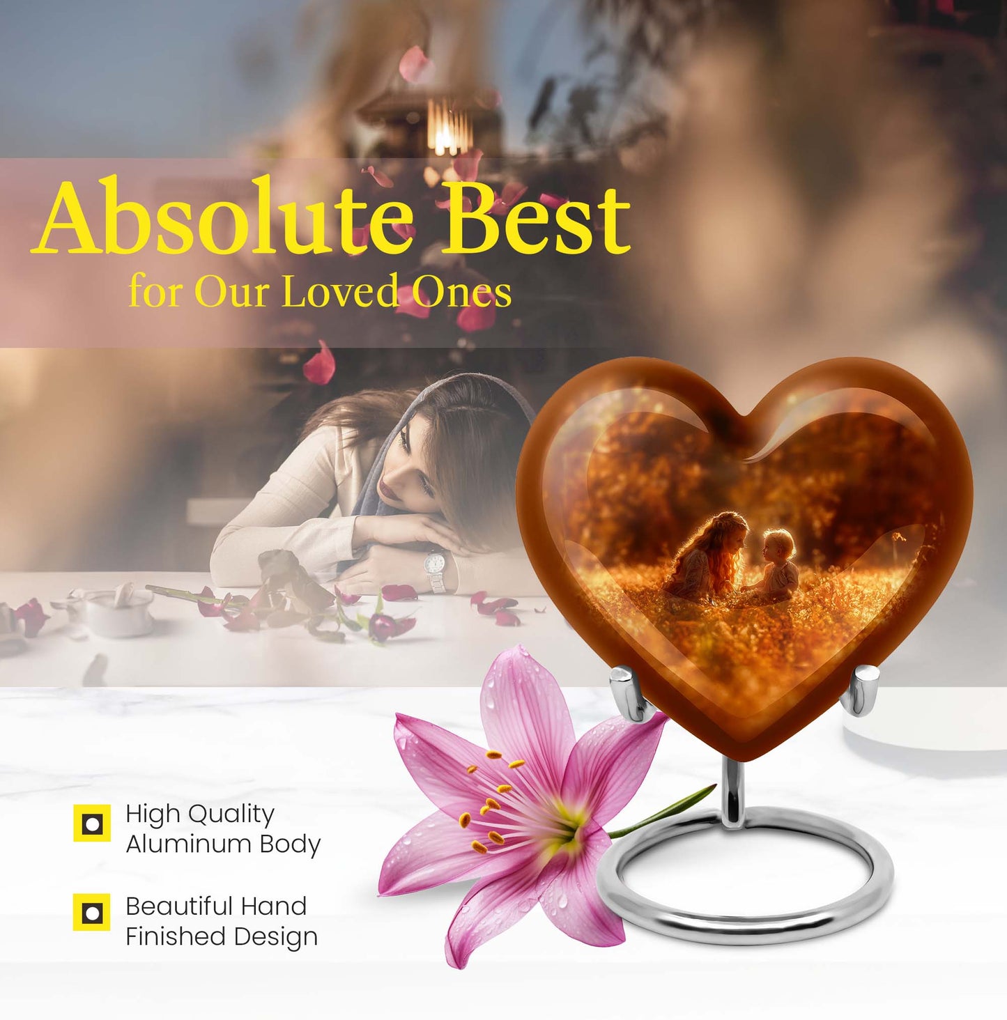 heart-shaped mother urn