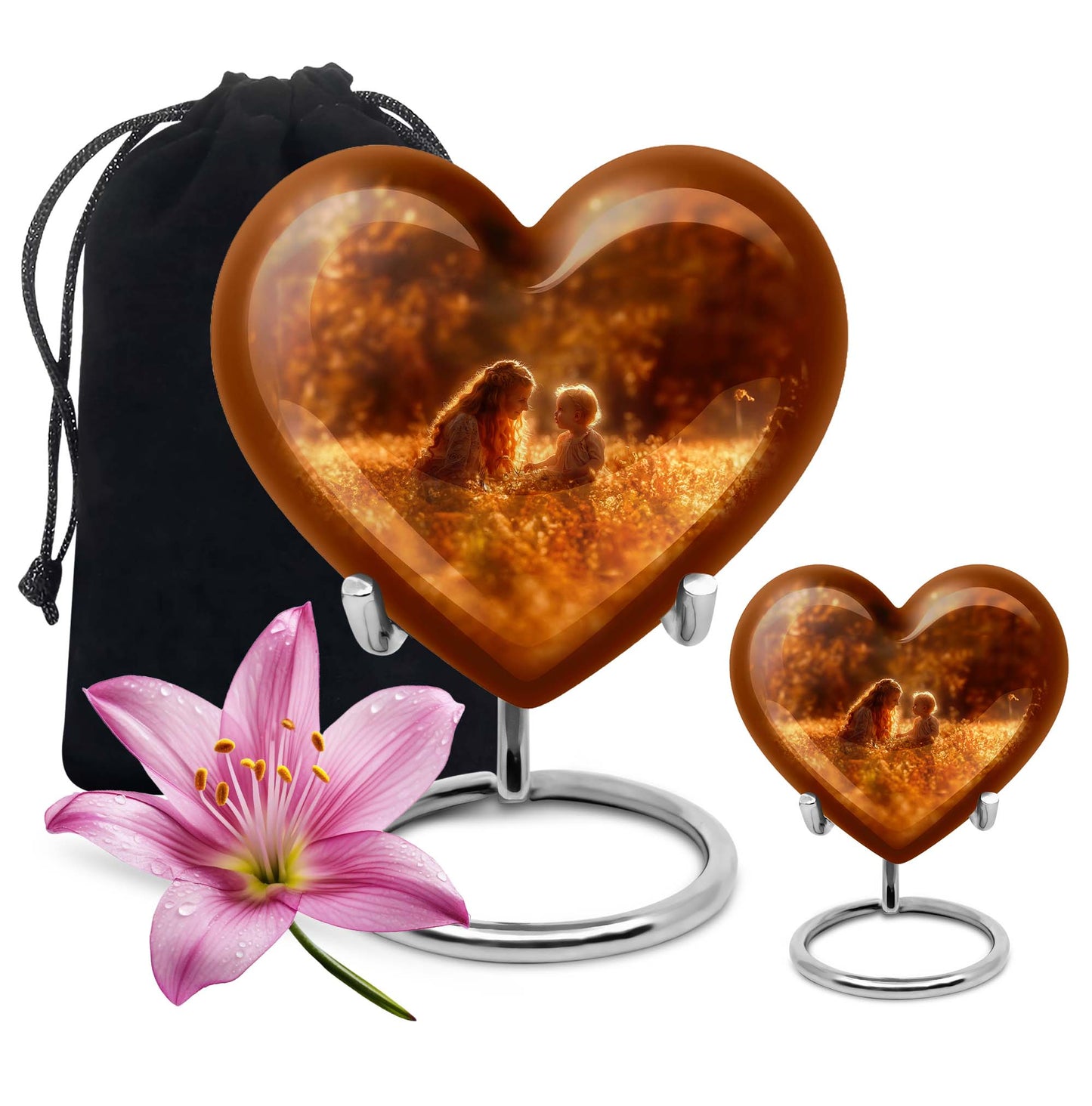 heart-shaped mother urn