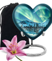 Heart-shaped Northern lights urn