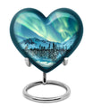 Heart-shaped Northern lights urn