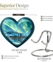 Heart-shaped Northern lights urn