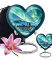 Heart-shaped Northern lights urn
