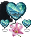 Heart-shaped Northern lights urn