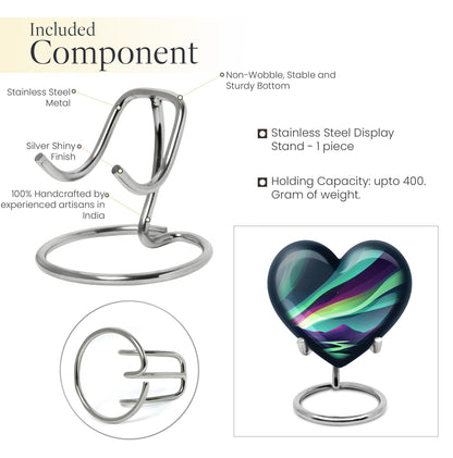 Northern Lights Heart Urn for Women's Ashes
