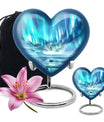 heart-shaped northern lights Urn