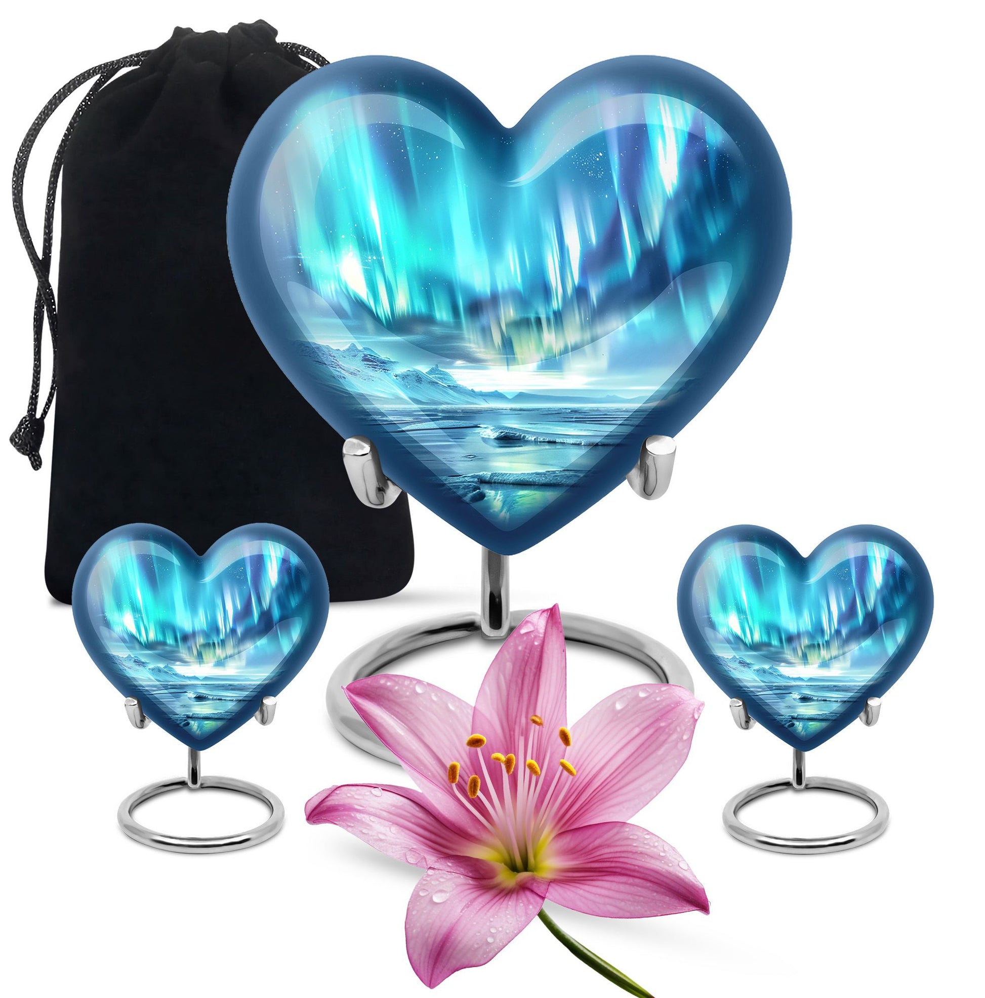 heart-shaped northern lights Urn