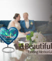 northern lights heart-shaped urn.
