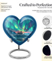 northern lights heart-shaped urn.