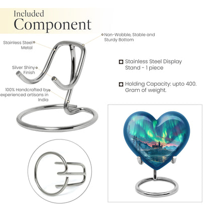 northern lights heart-shaped urn.