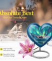 northern lights heart-shaped urn.