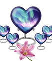 10-inch northern lights heart urn 