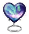 10-inch northern lights heart urn 